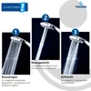 A marketing image showcasing three different spray functions of a showerhead, with descriptive text for each function. Produktbild-Vorschau