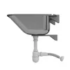 A stainless steel sink with plumbing attached, shown from the side against a white background. Produktbild-Vorschau