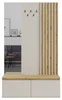 Garderoben Set in Eiche mit Beige, Lamellen-Design, Produktbild-Vorschau 5