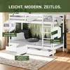 Homestyle4u Lit superposé pour enfant 90x200 cm Blanc Lit Voir les images du produit 3
