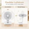 4x 4000mAh Akku Tischventilatoren, 4 Stufen, 90° Automatik Produktbild-Vorschau 4