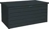 A dark gray storage box with a slatted front and a hinged lid. Produktbild-Vorschau
