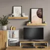 Wandregal Vicco Tomy Weiß/Goldkraft Eiche 60 x 10 cm 2er  Produktbild-Vorschau 3