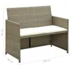 2-osobowa sofa ogrodowa wykonana z polirattanu z beżowymi Podgląd zdjęcia produktu 4