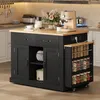 Îlot de cuisine Merax avec table à rallonge et roulettes Voir les images du produit 2