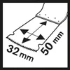 Diagram showing dimensions of a saw blade. Produktbild-Vorschau