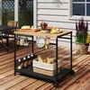Outsunny Serveerwagen, barbecue trolley, tuinkar met 2 Productafbeelding-voorbeeld 2