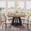 Tribesigns Farmhouse, tavolo da pranzo rotondo da 120 cm Anteprima dell’immagine prodotto 3