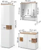 Vicco Badmöbel-Set Eden, 3 Teile, mit Hochschrank, Weiß Produktbild-Vorschau 3