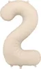 Folieballon, cijfer "2", 86 cm, lichtbeige Productafbeelding-voorbeeld 2