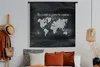 MuchoWow® Wandteppich Wandbehang Weltkarte - Blackboard - Produktbild-Vorschau 4