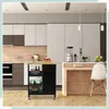 Carrello da cucina Relaxdays, piano di lavoro, 3 cassetti, Anteprima dell’immagine prodotto 2