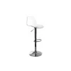 A transparent bar stool with a silver base and stem, isolated on a white background. Produktbild-Vorschau