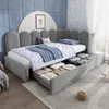 Letto imbottito Flieks 90x200cm con 2 cassetti, divano Anteprima dell’immagine prodotto 1
