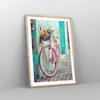 Gerahmtes Poster - Rahmen in heller Eiche - Rosa Fahrrad Produktbild-Vorschau 8