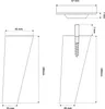 Technical drawings of furniture legs with dimensions and screw details. Náhled obrázku produktu