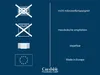Product care and origin information with icons and text. Náhľad obrázku produktu