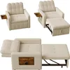 UnboxG Schlafsofa für 1 Person, beige, Chenille-Stoff, Produktbild-Vorschau 11