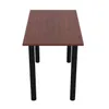 A top-down view of a rectangular table with a brown wood-grain surface and four black legs, isolated on a white background. Náhľad obrázku produktu