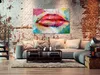 Italienischer Leinwand Leinwandbild - Artistic Lips (1 Produktbild-Vorschau 2