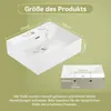 HOROW Hänge Waschbecken Keramik Aufsatzwaschbecken Weiß Produktbild-Vorschau 8
