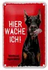 Blechschild Spruch 12x18cm Dobermann hier wache eigene Produktbild-Vorschau 1