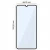A diagram of a screen protector with dimensions. Produktbild-Vorschau