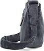 A side view of a gray corduroy crossbody bag. Produktbild-Vorschau