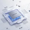 A close-up, stylized view of a GaN chip on a circuit board. Podgląd zdjęcia produktu
