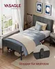 A bedroom scene with a single bed, bedding, and decorative items. Produktbild-Vorschau
