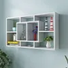 vidaXL Nástěnný policový regál s 8 policemi Bílý Náhled obrázku produktu 2