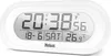 A white digital alarm clock with a clear display showing the time, date, day, and temperature. Anteprima dell’immagine prodotto