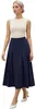 Elegant midi-rok met plooien en elastische tailleband. Productafbeelding-voorbeeld 1