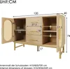 Flieks Kommoden Wohnzimmerschrank Rattan, Sideboard mit 3 Produktbild-Vorschau 7