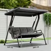 Outsunny Hollywoodschaukel 3-Sitzer Gartenschaukel Produktbild-Vorschau 3