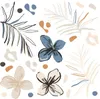 Sanders & Sanders sticker mural fleurs beige, bleu et Voir les images du produit 1