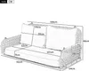 A diagram of a garden swing with dimensions labeled. Produktbild-Vorschau