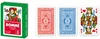 A deck of playing cards and three individual cards are displayed against a white background. Produktbild-Vorschau