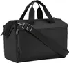 A black duffel bag with a shoulder strap and handles, shown from a side-diagonal angle. Podgląd zdjęcia produktu
