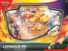 A Pokemon trading card game special collection box featuring the Pokemon Lohgock-EX, with various cards and booster packs visible inside. Produktbild-Vorschau