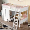Łóżko loftowe Dreamlike LED z szafą i szufladami, drewno Podgląd zdjęcia produktu 3