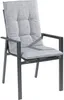 A studio shot of a single grey chair cushion on a chair. Produktbild-Vorschau