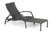A dark gray chaise lounge chair with an ottoman, shown from a side angle on a white background. Produktbild-Vorschau