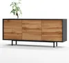 A modern sideboard with a wood-look front and dark frame, displayed on a white background. Anteprima dell’immagine prodotto