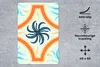 MuchoWow® Mauspad Mousepad Blume - Rahmen - Orange - Blau Produktbild-Vorschau 2