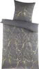 Mikrofaser Bettwäsche Metallic Effekt - Grau Gold - 135x200 Produktbild-Vorschau 2
