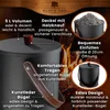 BLACK OAK Ascheeimer TOBA 5L – schwarz mit Deckel & Produktbild-Vorschau 3