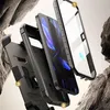 An exploded view of a phone case with a phone inside, set against a rocky background. Náhľad obrázku produktu
