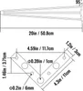 Diagrams showing the dimensions of table legs. Anteprima dell’immagine prodotto