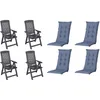 Progarden Klappsessel Tampa mit Auflage 4er Set anthrazit / Produktbild-Vorschau 1